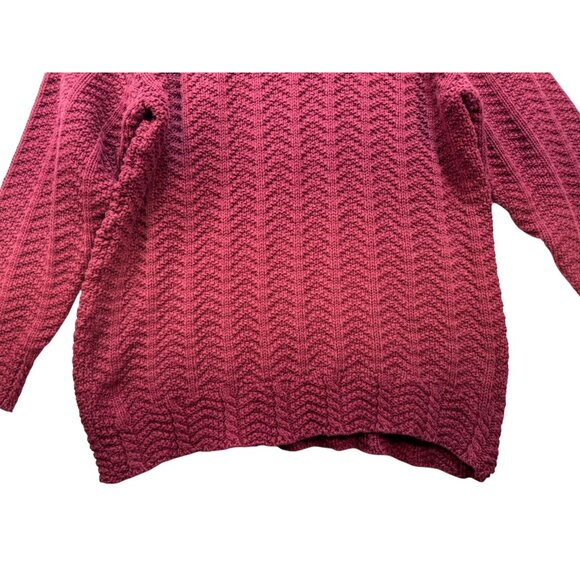 Bushwacker USA  Womens Cable Knit Turtleneck Sweater Size S Maroon 100% Cotton - Picture 11 of 13